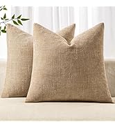 MIULEE Pack of 2 Decorative Throw Pillow Covers Soft Chenille Throw Pillows Solid Textured Cushio...
