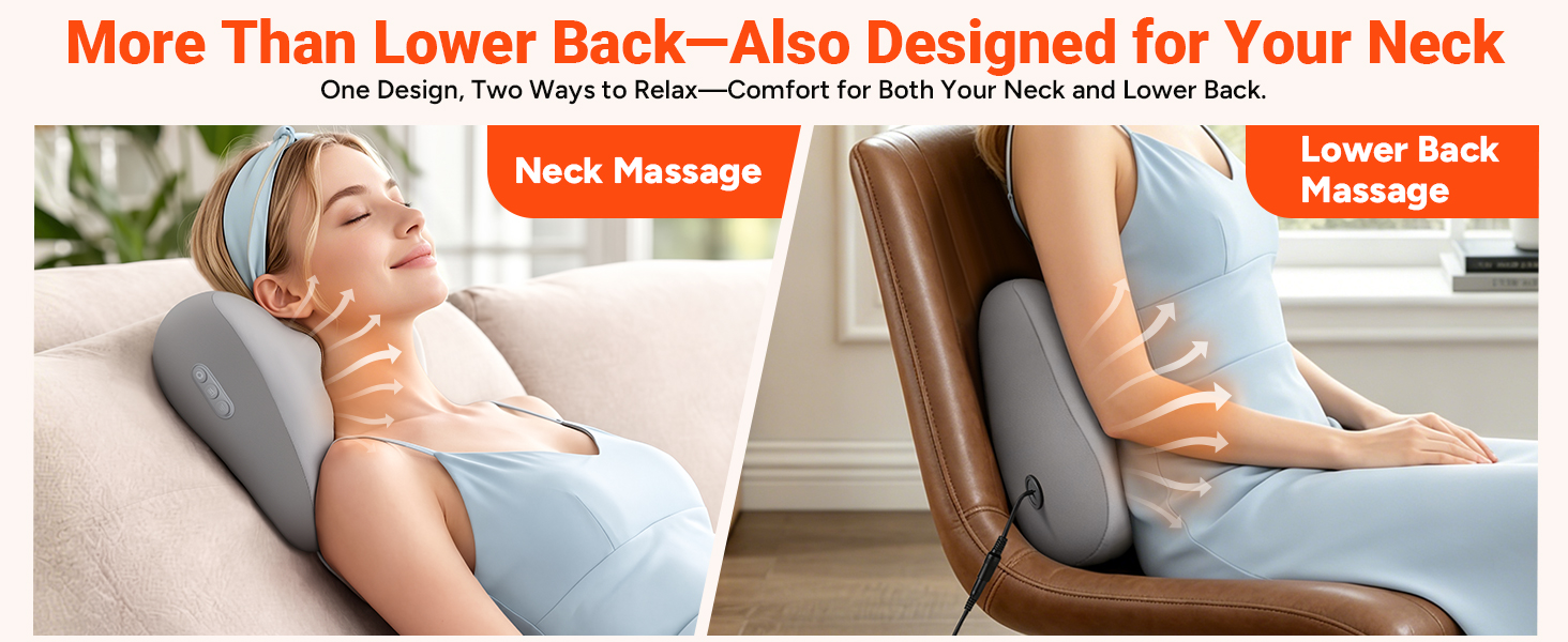 One design for relaxing neck and lower back comfort.