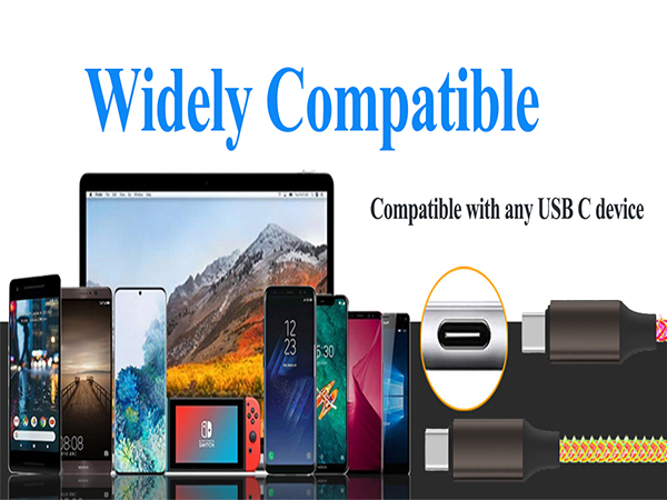 66W RGB USB C to Type C LED Light Up USB C Charging Cable