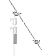 SUPON 50 inch/128cm Extension Grip Arm Boom Arm with 2 Pcs Grip Heads, Stainless steel Crossbar H...