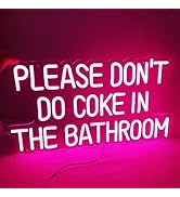 SYLHOME Pink Please Don't Do Coke Tn The Bathroom Led Neon Light Sign Game Room Bedroom Bar Store...