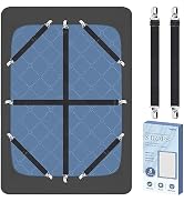 Bed Sheet Fasteners, 8 Pcs Adjustable Max Stretches to 26.8 in Holder Straps Non Slip Straps with...