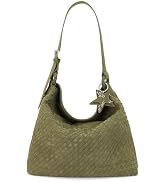 Glamzlele Woven Shoulder Bags Suede Hobo Slouchy Tote Purse with Adjustable Strap for Women, Larg...