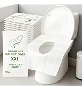 80 Pack Individually Wrapped XXL Toilet Seat Covers Disposable Flushable for Travel, Large Waterp...