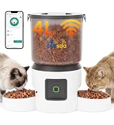 Automatic Cat Feeders 4L Timed Dry Food Dispenser WiFi 9 Meals Programmable 1-15 Portion Per Day ...