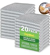 Jeymei 20pcs Non Scratch Wire Dishcloth Multipurpose Wire Dishwashing Rag for Wet and Dry,Metal S...