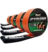 2PCS 2”x3FT & 2PCS 2”x7FT Supper Sturdy Lift Sling Straps, 18800 Pound Capacity Heavy Duty Eye-Ey...