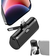 Small Portable Battery Charger for iPhone, Little Battery Pack with Metal Stand/100%-0% LCD Displ...