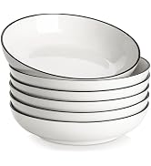 MALACASA 8.85" Large Pasta Bowls, 42 OZ White Salad Bowls Soup Bowls, Porcelain Serving Bowls Set...