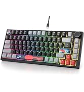Fogruaden 75% Wired Mechanical Gaming Keyboard 75 Percent Keyboard Hot Swappable Gasket Mount, Re...