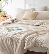 Bedsure Queen Size Comforter Set, White Soft Prewashed Bedding for All Seasons