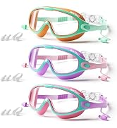 LEEIGGT Swim Goggles for Kids, Anti Fog UV Protection, Leakproof Wide ViewSwimming Goggles Youth ...