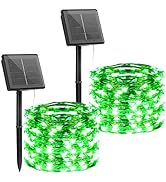 Brightown Outdoor Solar String Lights, 2 Pack 33Feet 100 Led Solar Powered Fairy Lights with 8 Mo...