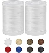 330 Yards FIVEIZERO Extra Strong Upholstery Thread,White Bonded Nylon Thread for Denim Leather,Cr...