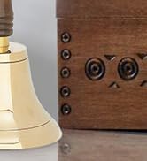 Large & Heavy Solid Brass Loud Hand Call Bell for Weddings, Christmas, School 11"(H) 5"(D) Polish...