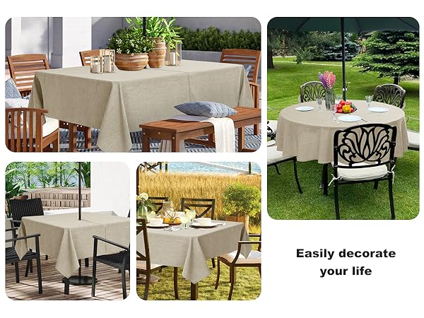 seaside restaurant umbrella table cloth with hole and zipper
