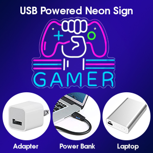 Game Room Decor Dimmable LED Neon Sign Beer Bar Man Cave Bedroom Home Art Gaming Neon Light Signs