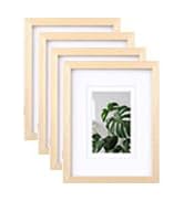 Egofine 8x10 Picture Frames Natural Wood Frames with Plexiglass, Display Pictures 4x6/5x7 with Ma...