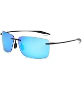 YIMI Mens Sunglasses Polarized Frameless z87 Safety Sun Glasses For Women UV400 Lightweight Anti-...