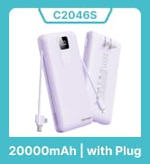 charmast portable charger with plug and cables