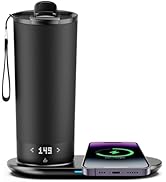 VFZO Temperature Control Heated Travel Mug Smart Self Heating Coffee Mug 18 Oz App Controlled LED...