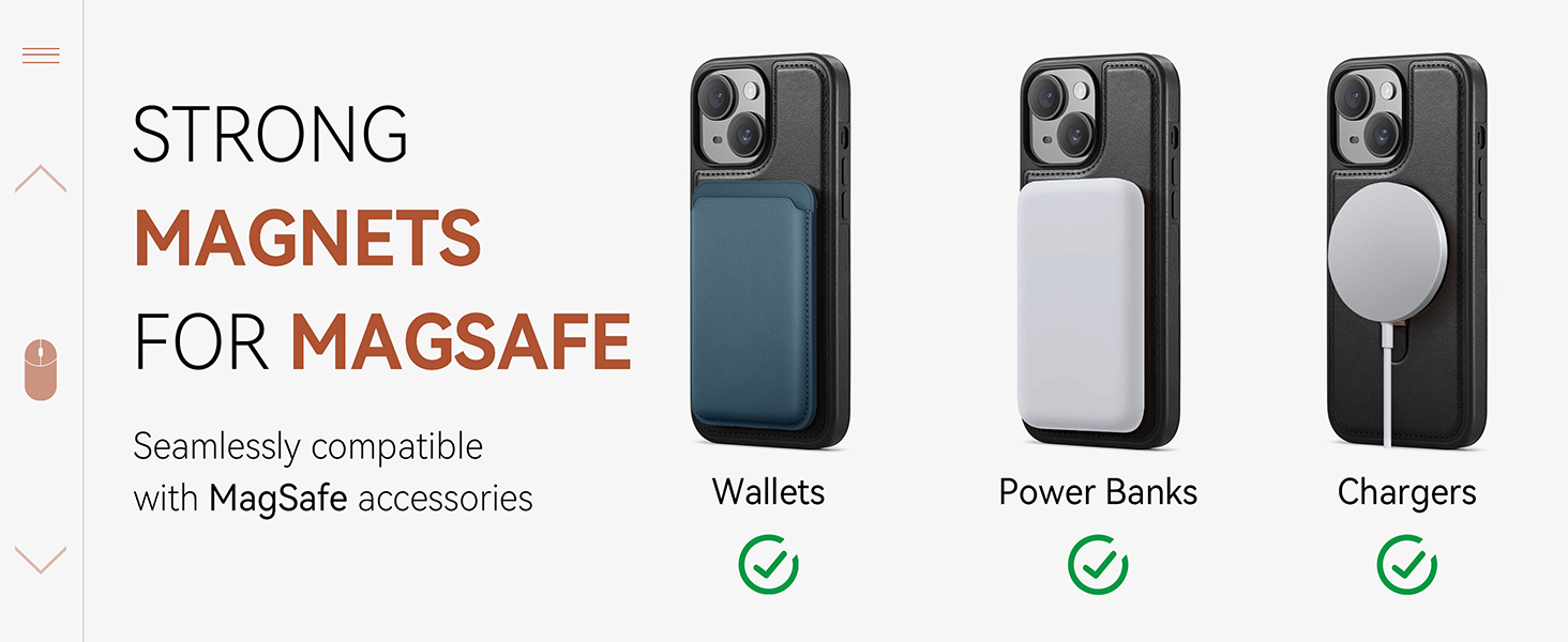 case with stand pu leather compatible with magsafe