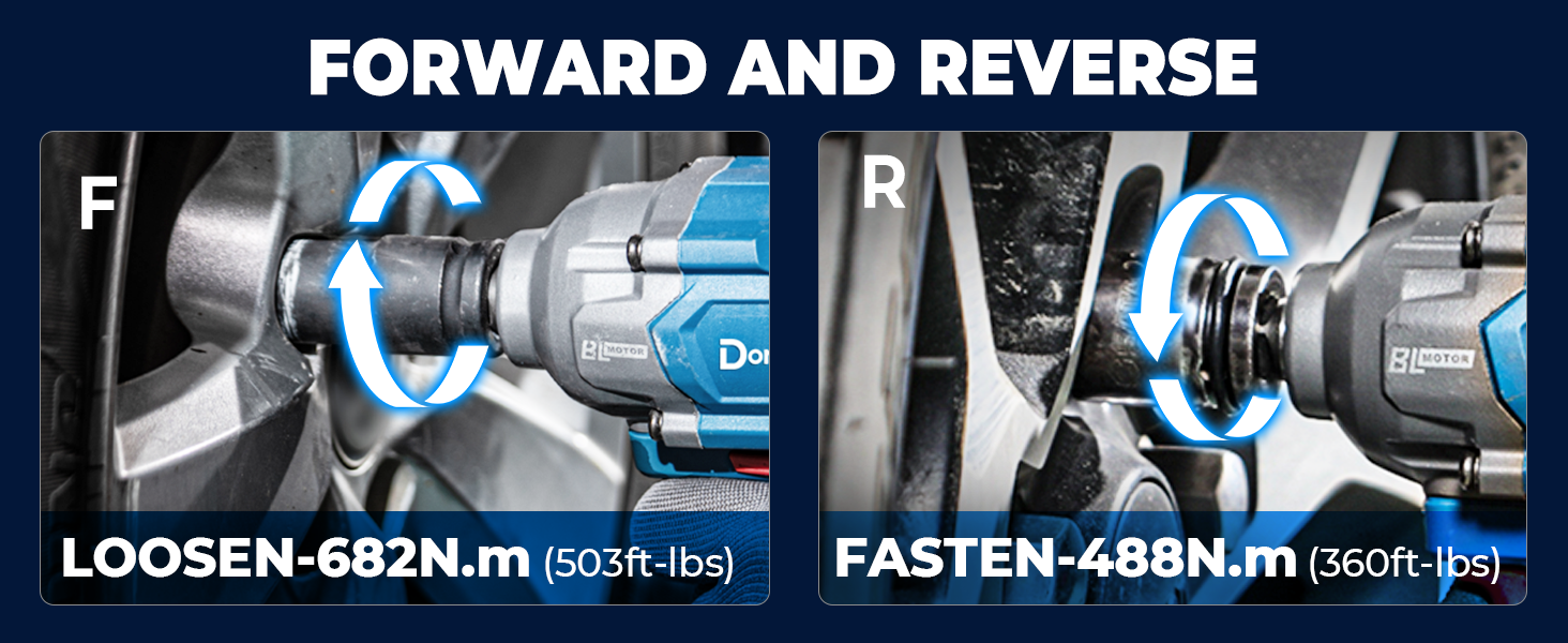 Dong Cheng 20V Brushless Impact Wrench, Max Torque 503 ft-lbs (682 N.m),