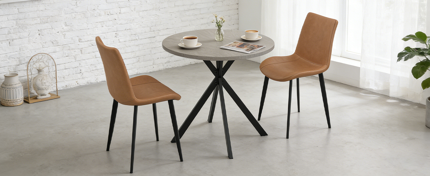 31.5" Round Dining Table Chairs Set for 2