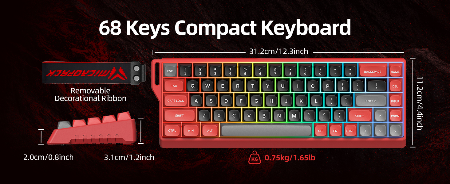 dimension keyboard for long nails
