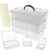 Meanhoo Bead Organizers and Storage, 59 Pcs Portable Small Plastic Storage Containers with Lids, ...