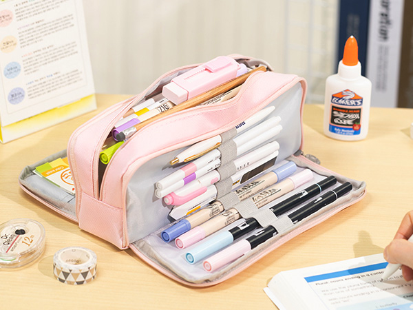 cute pink big pencil case pouch bag