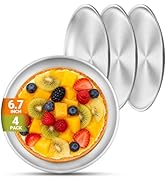 Offiper Stainless Steel Plates, 4 Set 6.7 inch Mini 201 Metal Food Serving Plate, Reusable Snack ...
