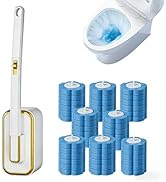 Disposable Toilet Brush with 48 Replacement Heads, Wall-Mounted Toilet Brush, Suitable for Cleani...
