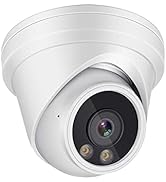 6MP Full Color Night Vision Turret Dome IP Camera with Visible White LED Lights, 3X Zoom, 2.8-8mm...