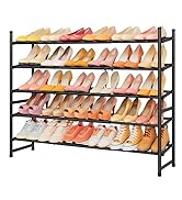 Tajsoon Expandable Shoe Rack for Closet 5 Tier, 29“-41“Adjustable & Stackable Shoe Shelf Storage,...