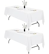 IVAPUPU 2 Pcs Table Cloth for Rectangle Tables - Tablecloths Rectangular Table Cloths Waterproof ...