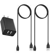 2Pack 3.3ft Watch Charger Cord Chargin Cable with Dual USB-A Port Design Wall Charger for Garmin ...