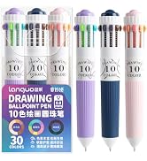 Joyask 3 Park Multicolor Pens, 10-in-1 Colored Ballpoint Pen, 28 Colors, 0.8mm Fine Point Smooth ...