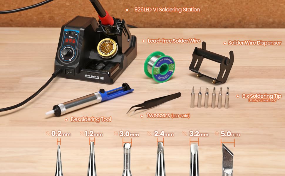 EZTOOLS 926LED V1 on the table with variety of accessories