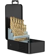 Lichamp 29-Piece HSS Drill Bit Set, High-Speed Steel Drill Bits with Titanium Coating from 1/16