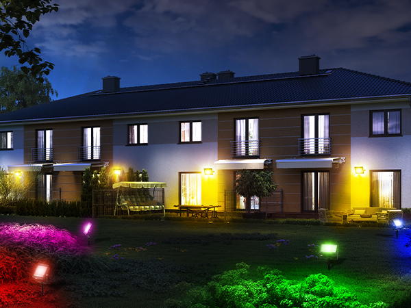 T-SUN 30W RGBCW LED Flood Lights Bluetooh and Remote-outdoor decoration-m