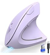 TECKNET Ergonomic Mouse, Rechargeable 2.4G+Bluetooth Vertical Mice 6 DPI Adjustable, Wireless Opt...