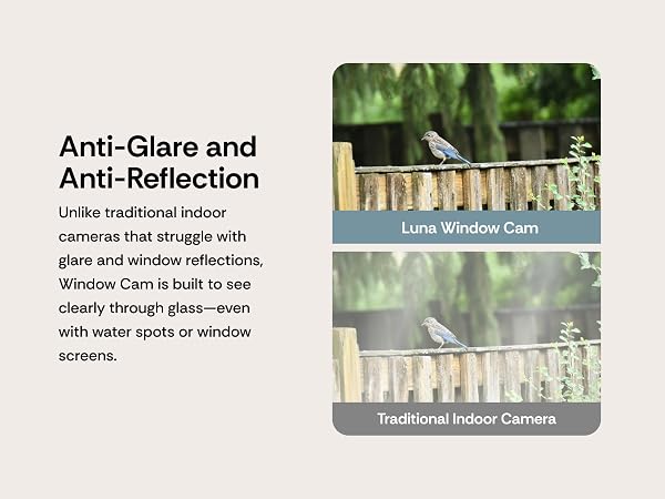2K Window Camera Glass-Mount Wired Glare-Free Day Night Vision Through Glass, Multi-Scene Use