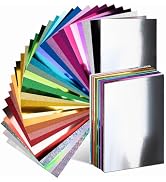 30 Pack Metallic Glitter Cardstock Paper Sheets, 8" x 12" Color Foil Mirror Shimmering Paper 250g...