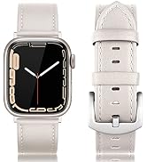 EDIMENS Leather Bands Compatible with Apple Watch 45mm 42mm 44mm Band Men Women, Vintage Genuine ...