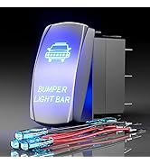 Rocker Switch Bumper Light BAR,Laser Etched Toggle Switch ON/Off SPST 5Pin 12V 24V Switch Jumper ...