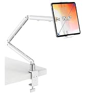 iPad Holder for Desk, Adjustable Tablet Arm iPad Desk Mount with C-Clamp, 30" Foldable Long Arm &...
