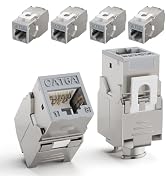 LEENUE CAT6A Keystone Jacks Shielded 6-Pack, RJ45 180 Degree Ethernet Jack 10 Gbps with Slim Zinc...