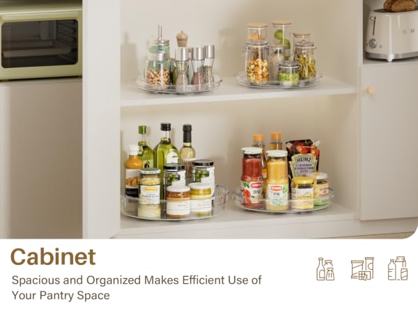 Lazy susan turntable for cabinet