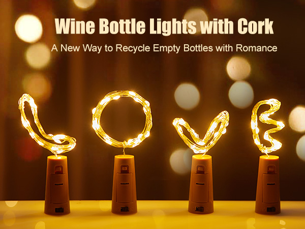 Brightown Wine Bottle Lights with Cork